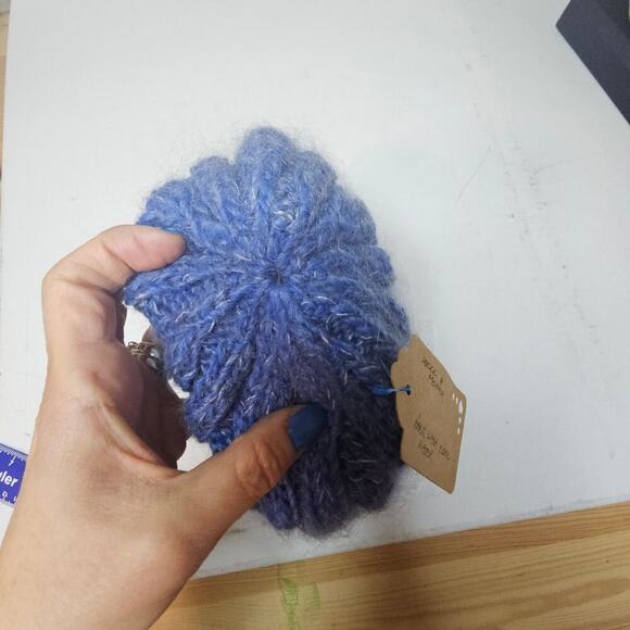 Mohair n Wool Blue twist chains Beanie NWT handmade. Never used. Warm. Soft. - Picture 11 of 12
